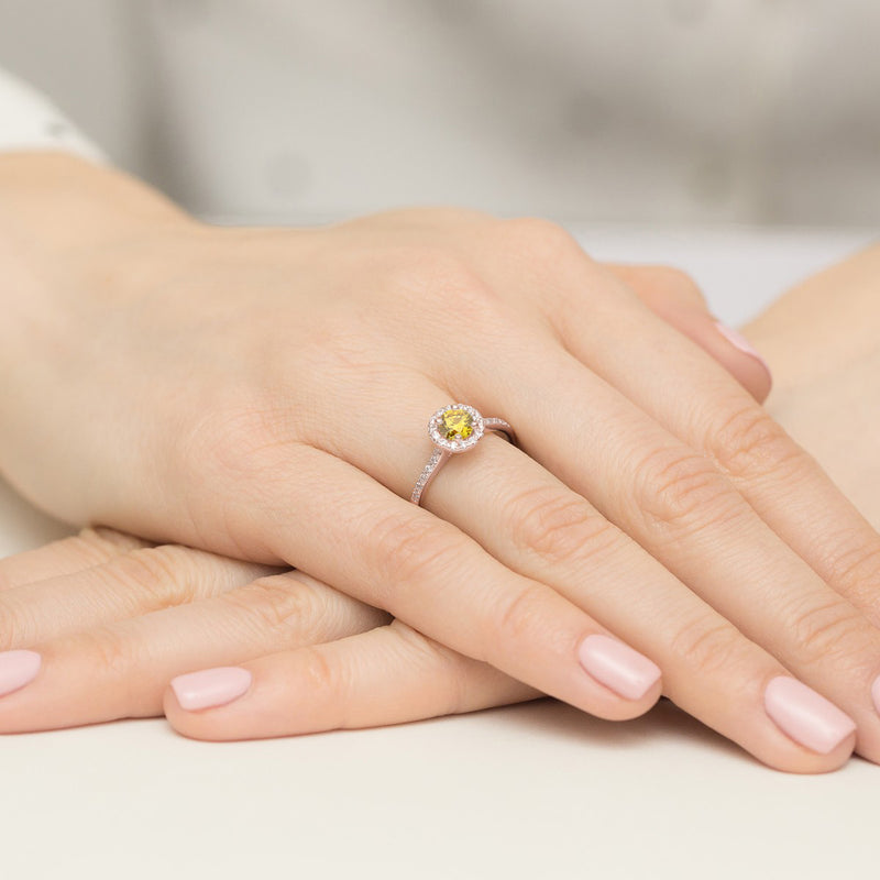 Inel Aur 14K cu Diamante Galbene de Laborator 0.74 ct, imaginea 8 din 12