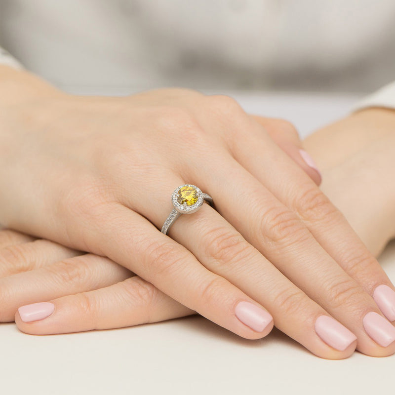 Inel Aur 14K cu Diamante Galbene de Laborator 1.38 ct, imaginea 12 din 12