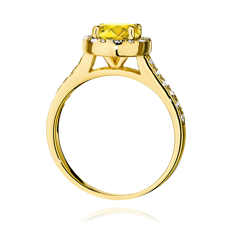 Inel Aur 14K cu Diamante Galbene de Laborator 1.38 ct, imaginea 3 din 12