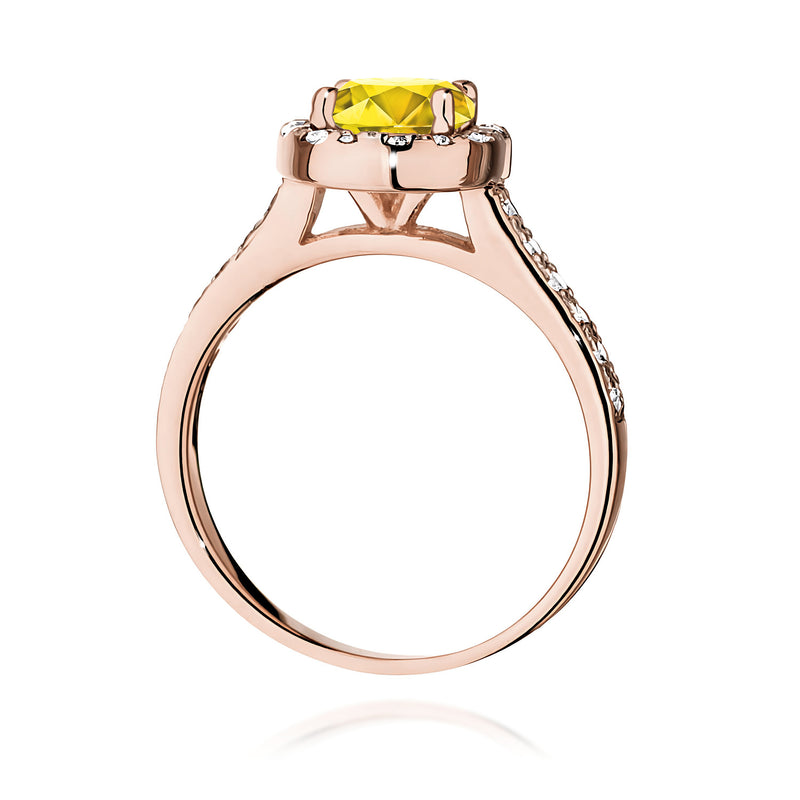 Inel Aur 14K cu Diamante Galbene de Laborator 1.38 ct, imaginea 7 din 12