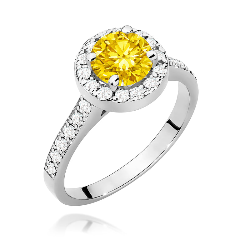 Inel Aur 14K cu Diamante Galbene de Laborator 1.38 ct, imaginea 9 din 12