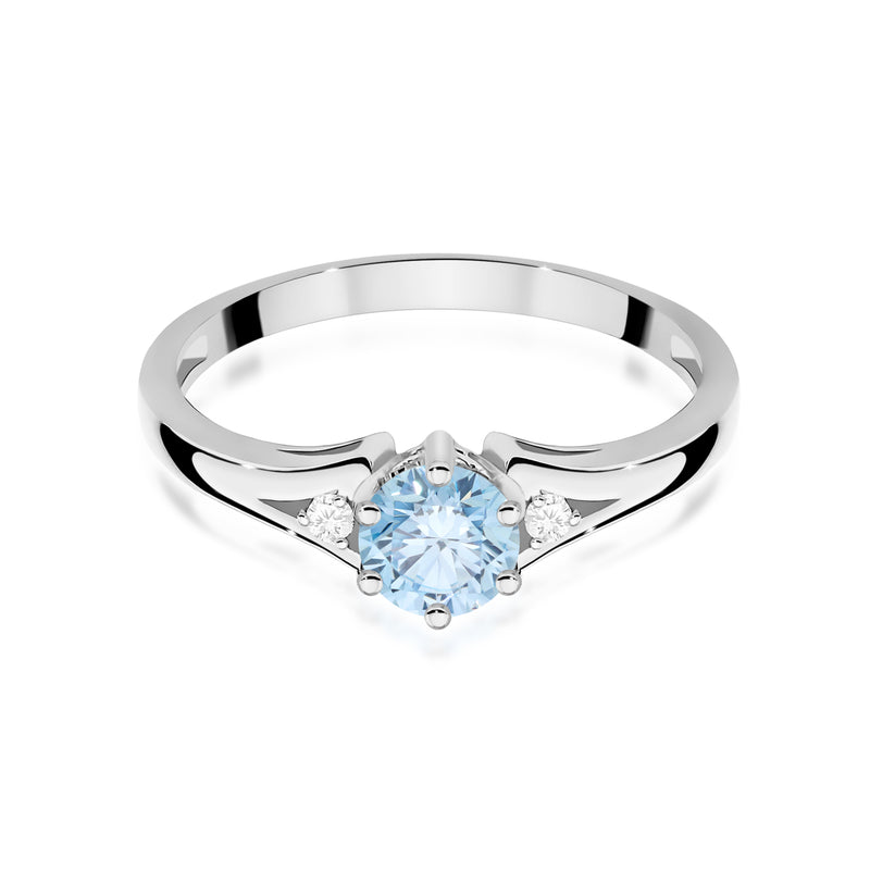 Inel Aur 9K cu Diamante Albastre de Laborator 0.53 ct, imaginea 6 din 8