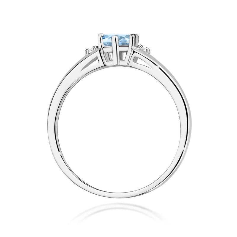 Inel Aur 9K cu Diamante Albastre de Laborator 0.53 ct, imaginea 7 din 8