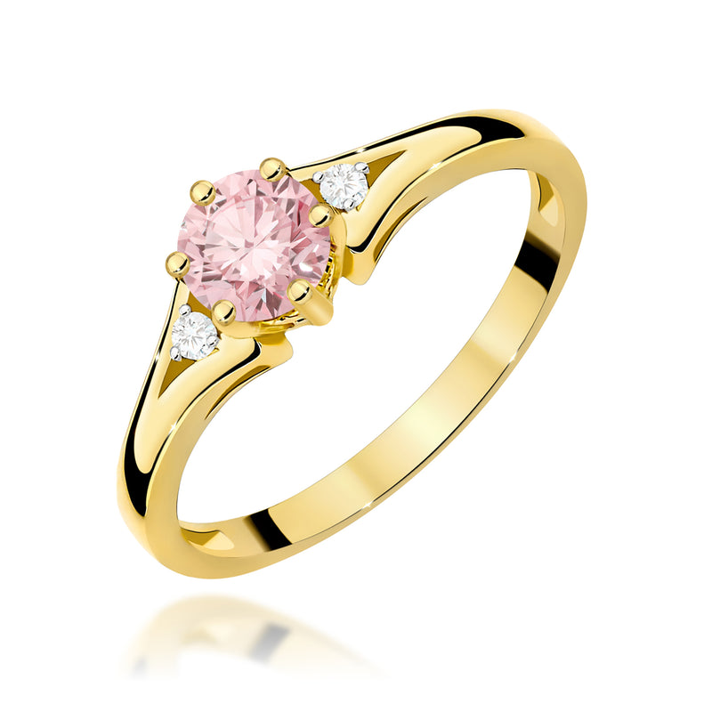 Inel Aur 9K cu Diamante Roz de Laborator 0.53 ct — Aur galben