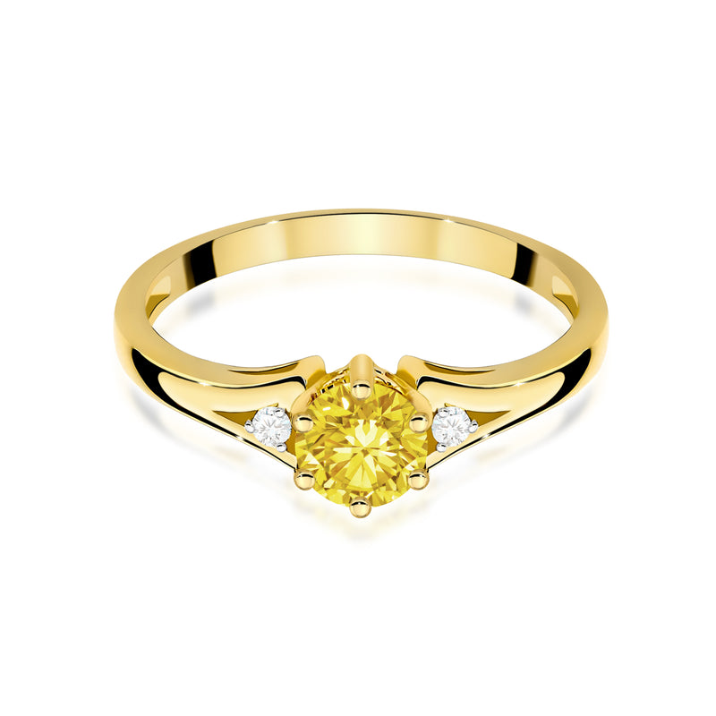 Inel Aur 9K cu Diamante Galbene de Laborator 0.53 ct, imaginea 2 din 8