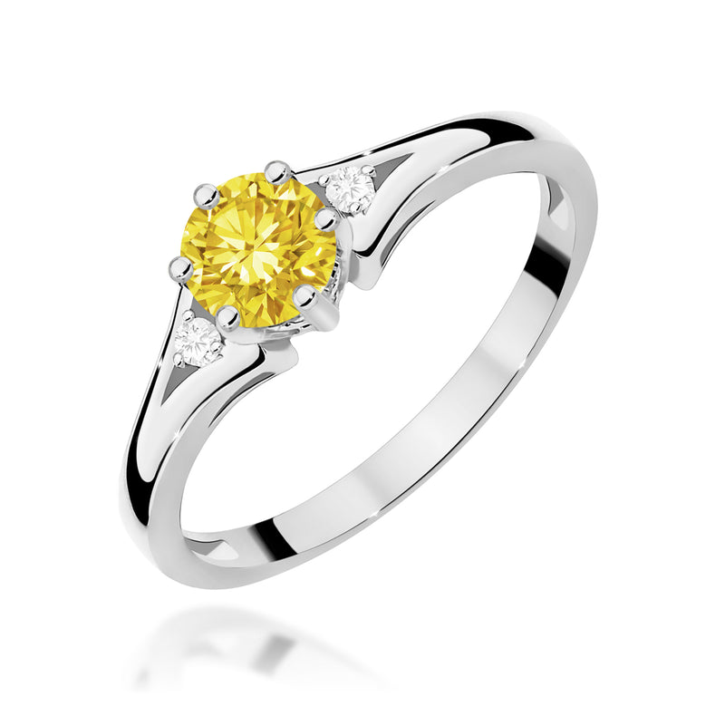 Inel Aur 9K cu Diamante Galbene de Laborator 0.53 ct, imaginea 5 din 8