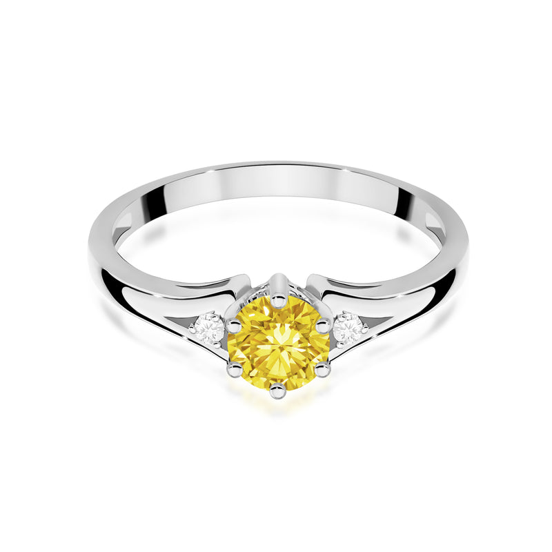 Inel Aur 9K cu Diamante Galbene de Laborator 0.53 ct, imaginea 6 din 8