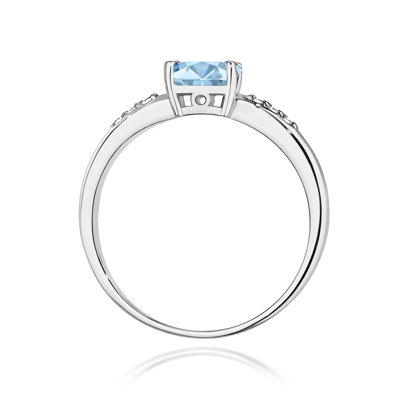 Inel Aur 9K cu Diamante Albastre de Laborator 0.53 ct, imaginea 7 din 8
