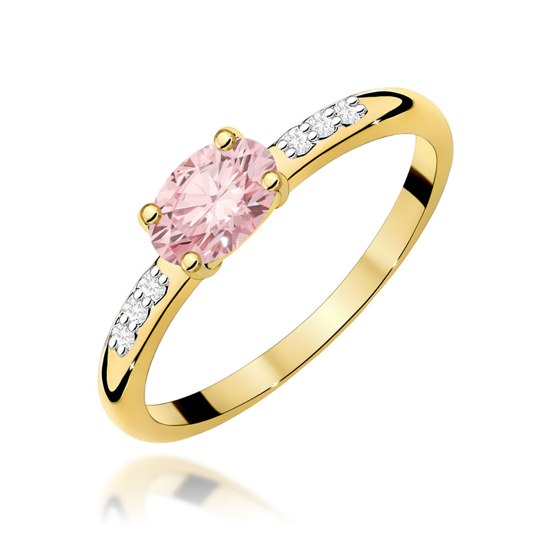 Inel Aur 9K cu Diamante Roz de Laborator 0.53 ct — Aur galben