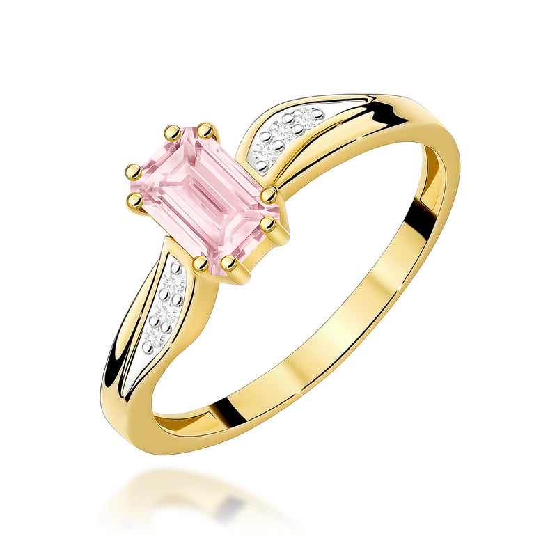 Inel Aur 9K cu Diamante Roz de Laborator 0.53 ct — Aur galben