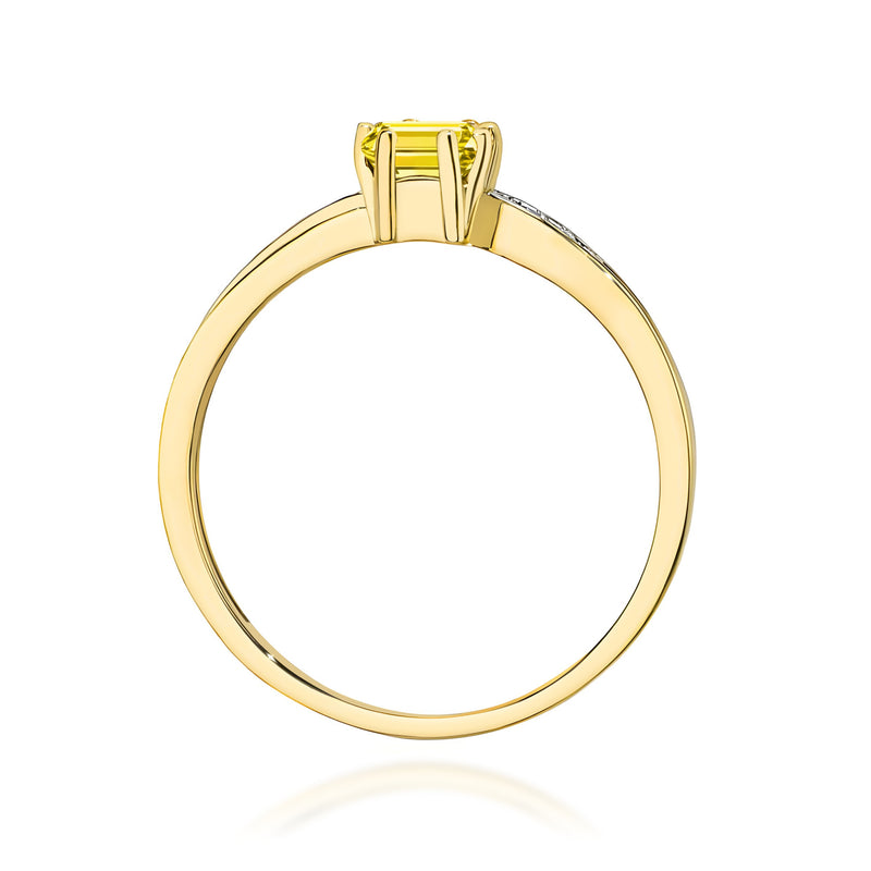Inel Aur 9K cu Diamante Galbene de Laborator 0.53 ct, imaginea 3 din 8