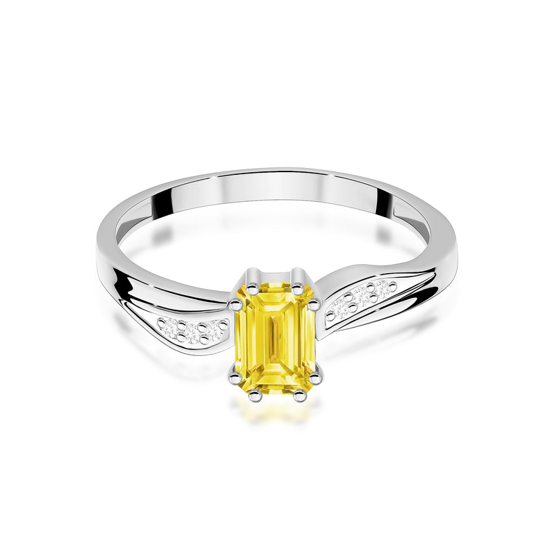 Inel Aur 9K cu Diamante Galbene de Laborator 0.53 ct, imaginea 6 din 8