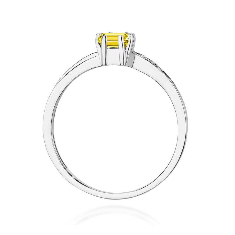 Inel Aur 9K cu Diamante Galbene de Laborator 0.53 ct, imaginea 7 din 8