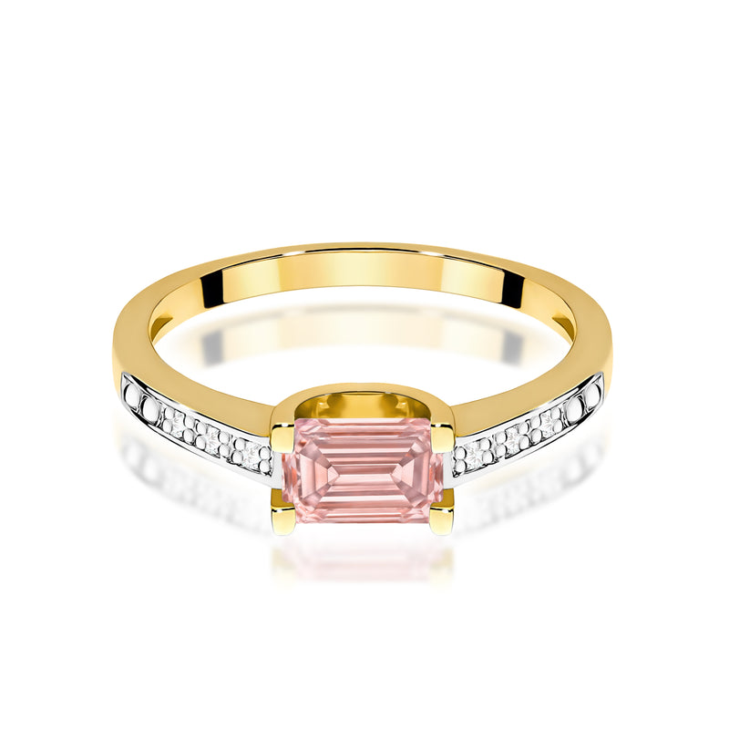 Inel Aur 9K cu Diamante Roz de Laborator 0.53 ct, imaginea 2 din 8