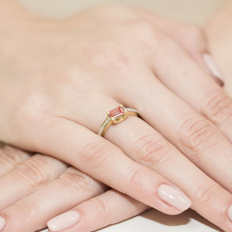 Inel Aur 9K cu Diamante Roz de Laborator 0.53 ct, imaginea 4 din 8