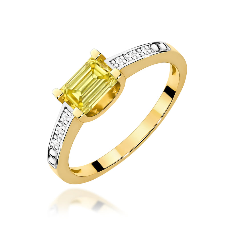 Inel Aur 9K cu Diamante Galbene de Laborator 0.53 ct — Aur galben