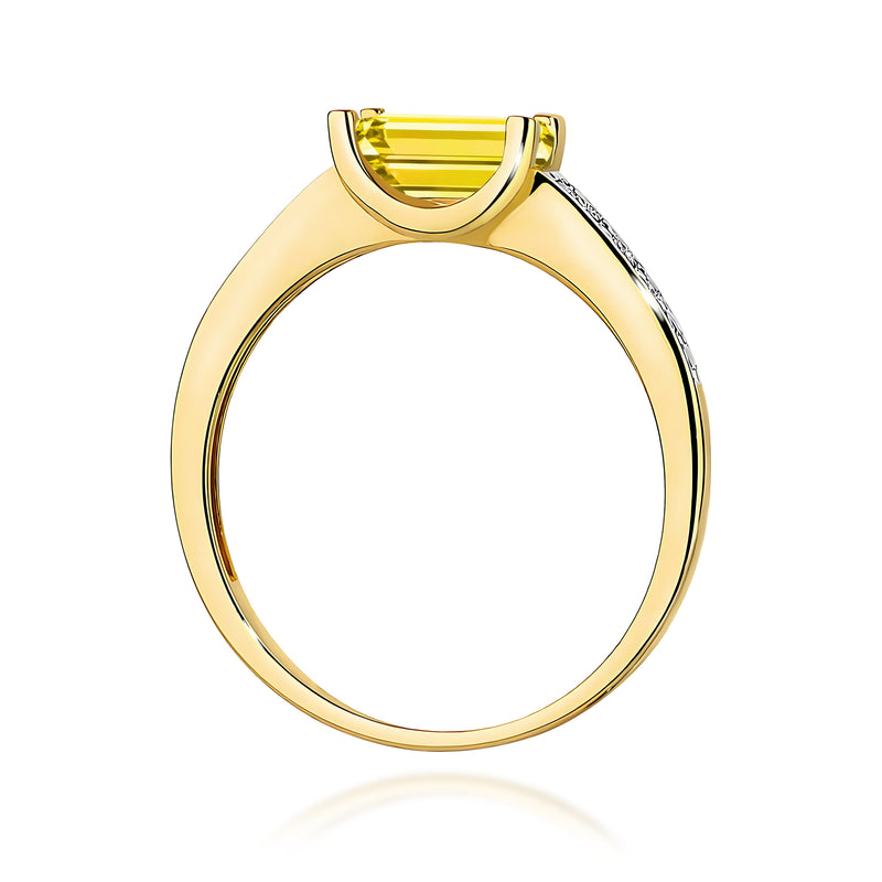 Inel Aur 9K cu Diamante Galbene de Laborator 0.53 ct, imaginea 3 din 8