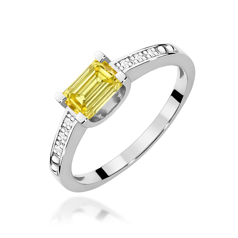 Inel Aur 9K cu Diamante Galbene de Laborator 0.53 ct, imaginea 5 din 8