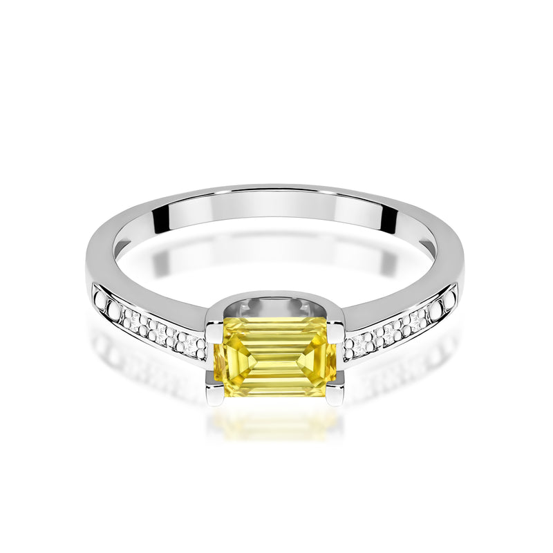 Inel Aur 9K cu Diamante Galbene de Laborator 0.53 ct, imaginea 6 din 8