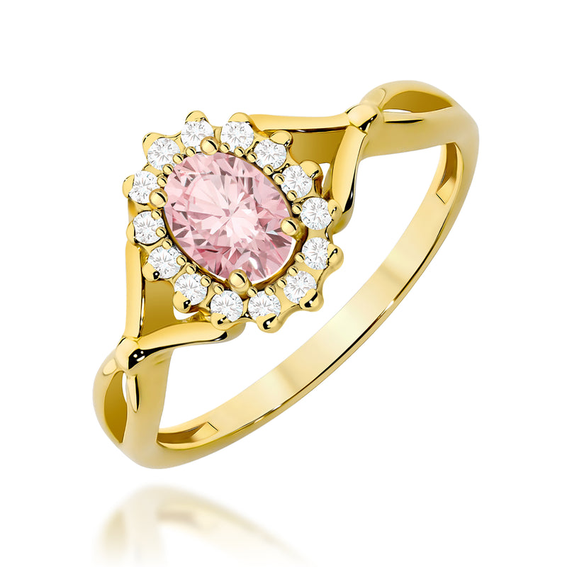 Inel Aur 9K cu Diamante Roz de Laborator 0.62 ct — Aur galben