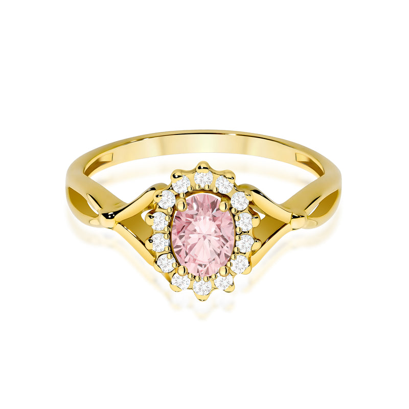 Inel Aur 9K cu Diamante Roz de Laborator 0.62 ct, imaginea 2 din 8