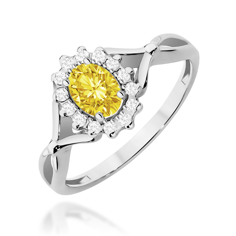 Inel Aur 9K cu Diamante Galbene de Laborator 0.62 ct, imaginea 5 din 8