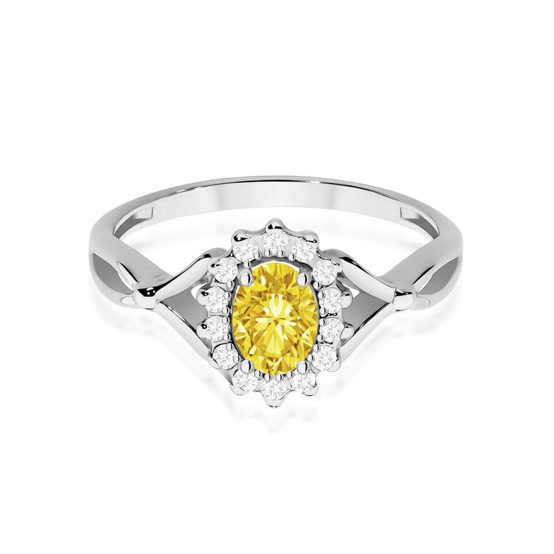 Inel Aur 9K cu Diamante Galbene de Laborator 0.62 ct, imaginea 6 din 8