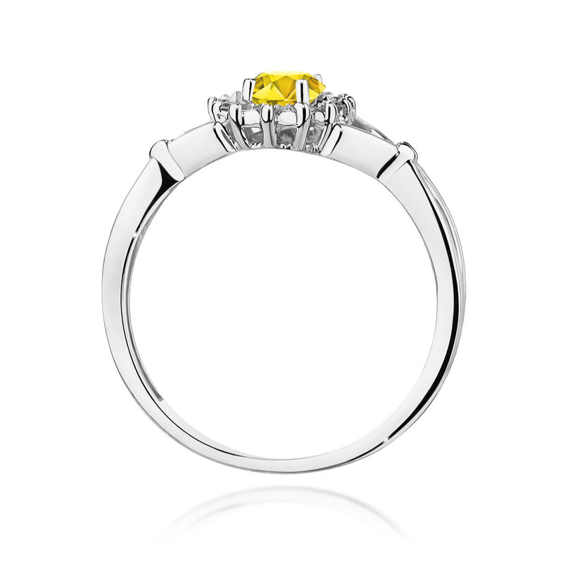Inel Aur 9K cu Diamante Galbene de Laborator 0.62 ct, imaginea 7 din 8