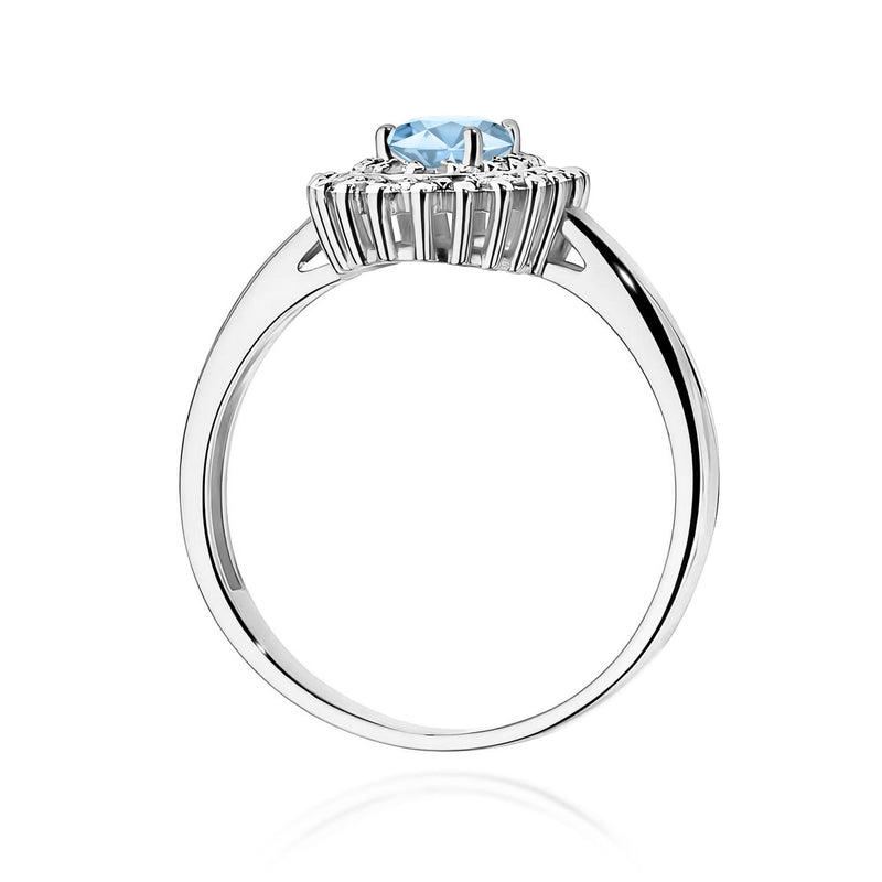 Inel Aur 9K cu Diamante Albastre de Laborator 0.70 ct, imaginea 7 din 8