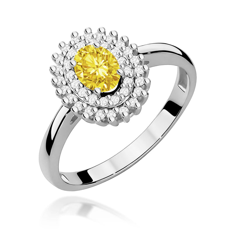 Inel Aur 9K cu Diamante Galbene de Laborator 0.70 ct, imaginea 5 din 8