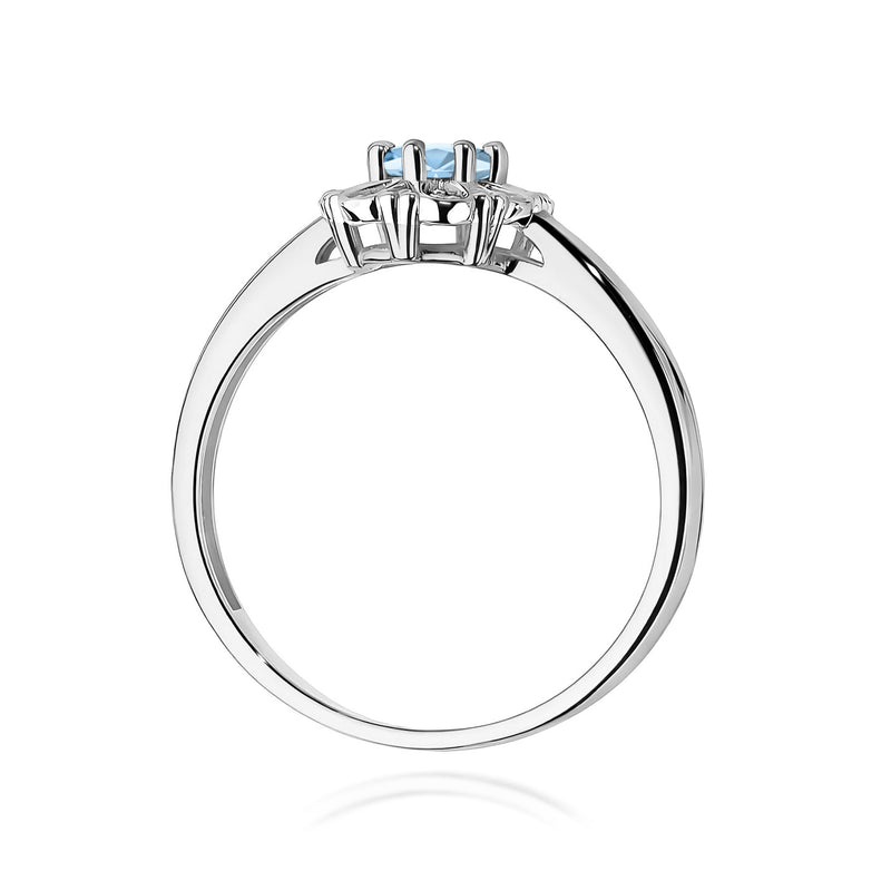 Inel Aur 9K cu Diamante Albastre de Laborator 0.57 ct, imaginea 7 din 8