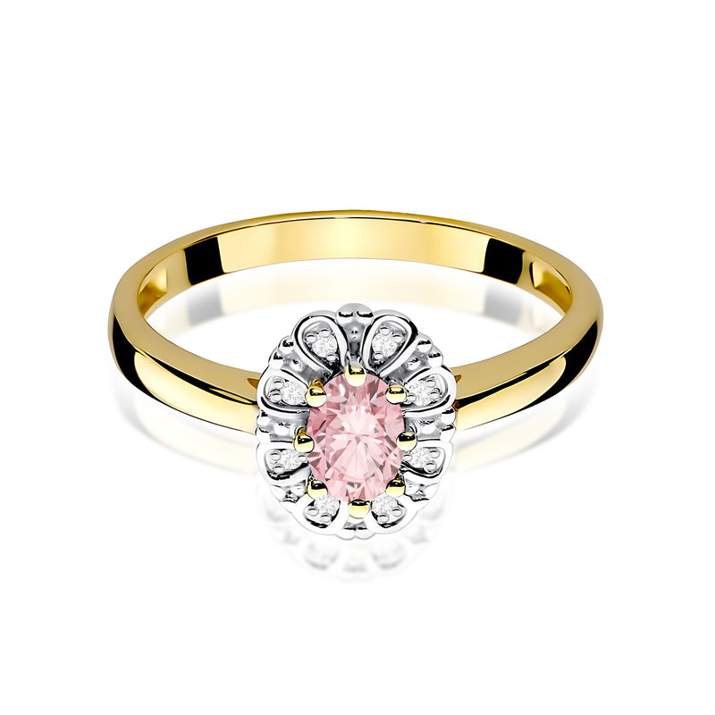 Inel Aur 9K cu Diamante Roz de Laborator 0.57 ct, imaginea 2 din 8