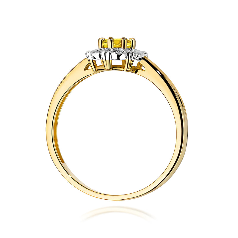 Inel Aur 9K cu Diamante Galbene de Laborator 0.57 ct, imaginea 3 din 8