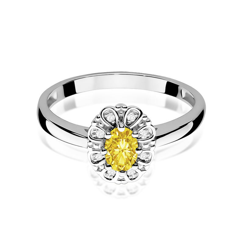 Inel Aur 9K cu Diamante Galbene de Laborator 0.57 ct, imaginea 6 din 8