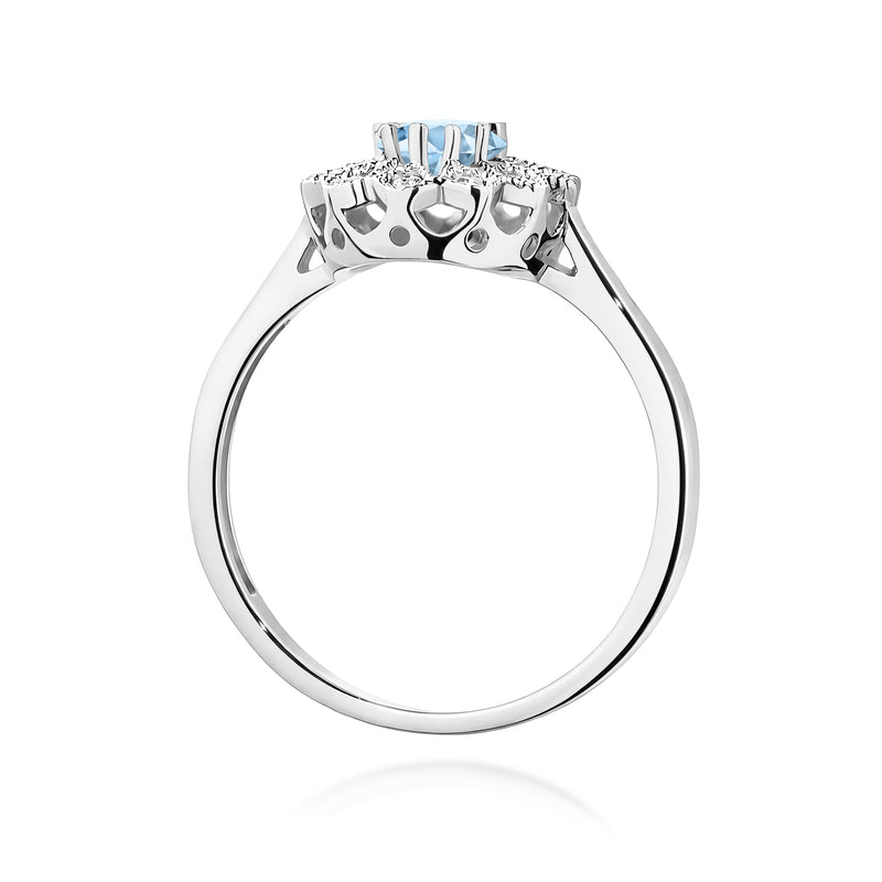 Inel Aur 9K cu Diamante Albastre de Laborator 0.60 ct, imaginea 7 din 8