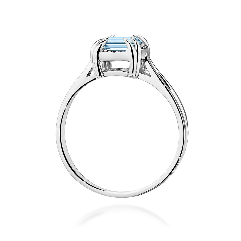 Inel Aur 9K cu Diamante Albastre de Laborator 0.56 ct, imaginea 7 din 8