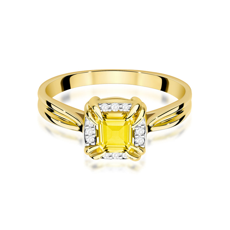 Inel Aur 9K cu Diamante Galbene de Laborator 0.56 ct, imaginea 2 din 8