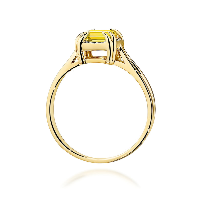 Inel Aur 9K cu Diamante Galbene de Laborator 0.56 ct, imaginea 3 din 8