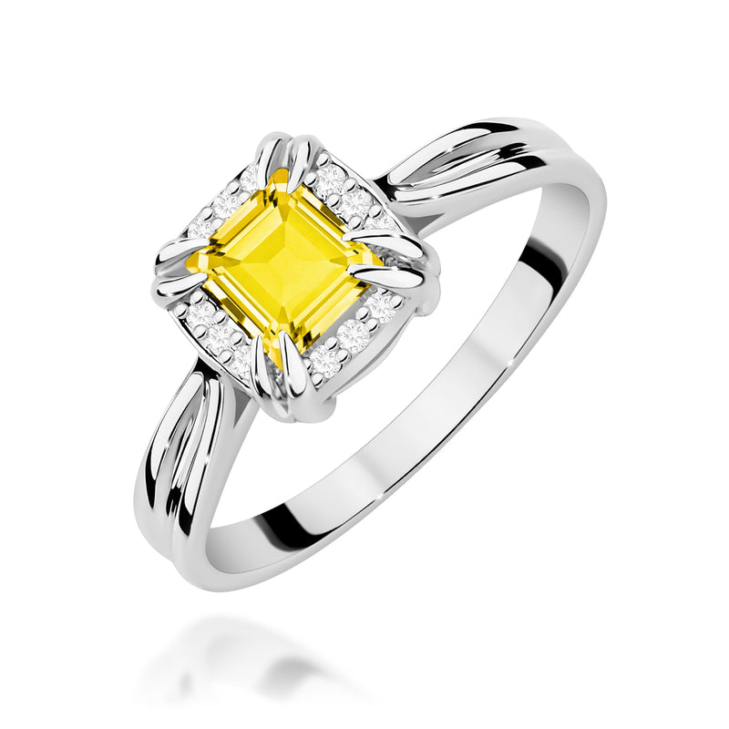 Inel Aur 9K cu Diamante Galbene de Laborator 0.56 ct, imaginea 5 din 8