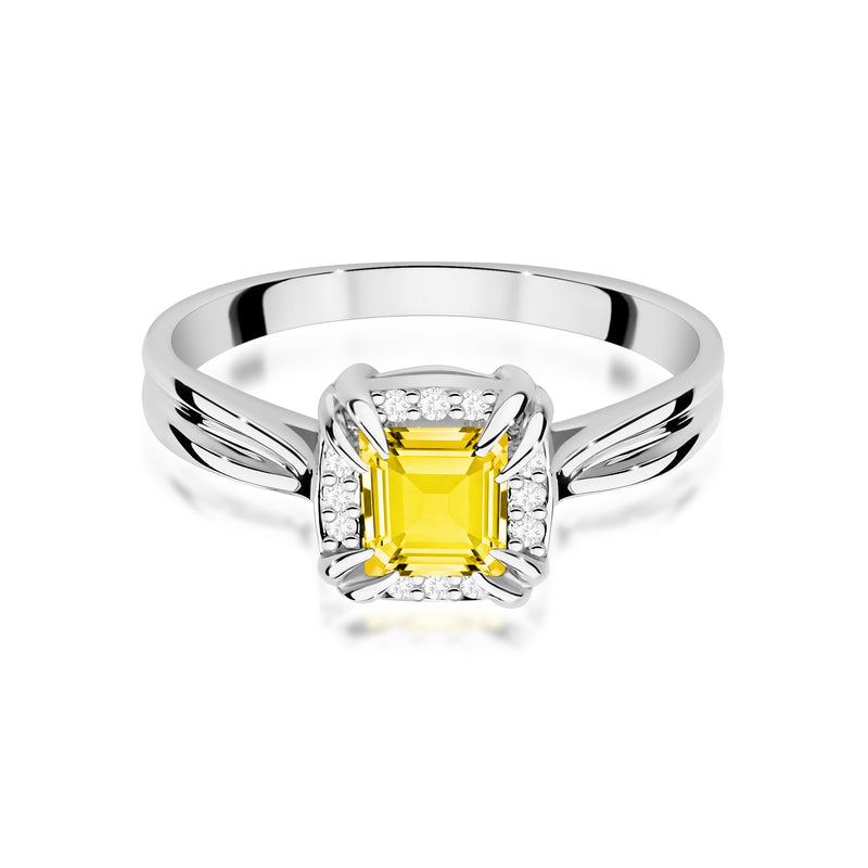 Inel Aur 9K cu Diamante Galbene de Laborator 0.56 ct, imaginea 6 din 8