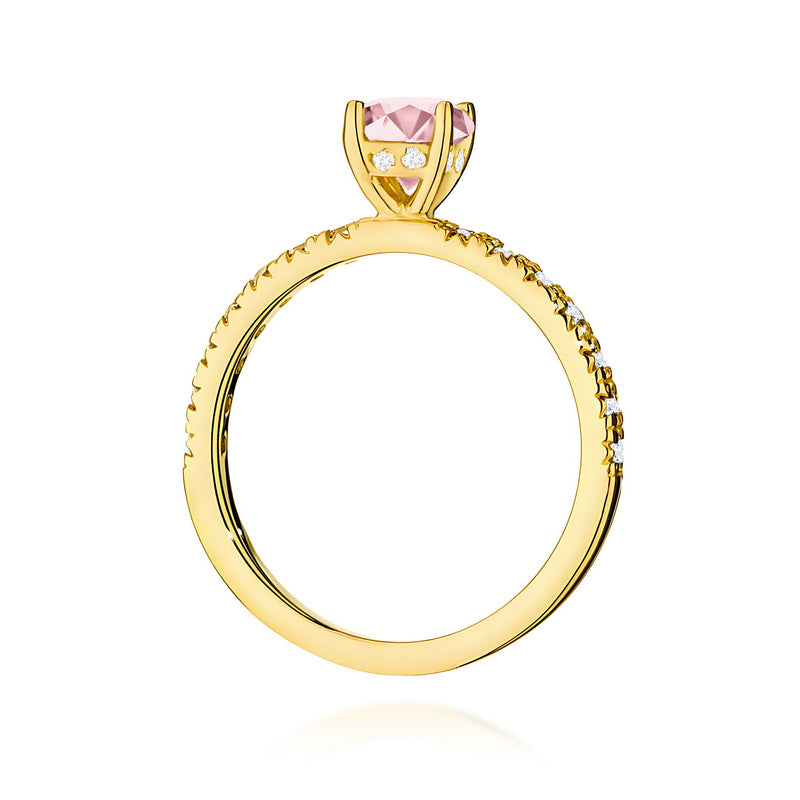 Inel Aur 9K cu Diamante Roz de Laborator 0.74 ct, imaginea 3 din 8