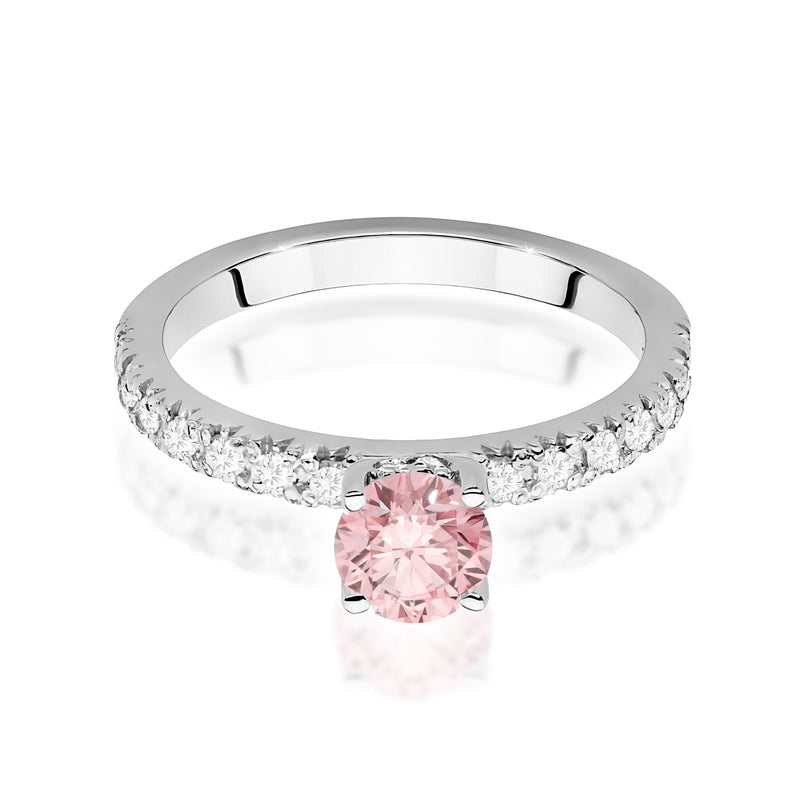 Inel Aur 9K cu Diamante Roz de Laborator 0.74 ct, imaginea 6 din 8