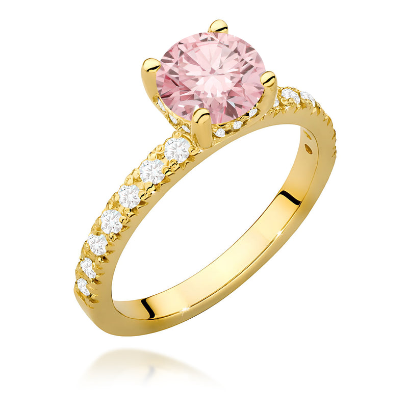 Inel Aur 9K cu Diamante Roz de Laborator 1.26 ct — Aur galben