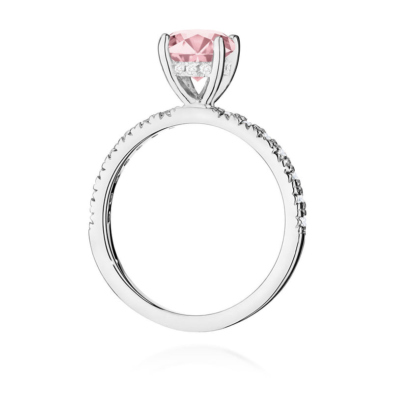Inel Aur 9K cu Diamante Roz de Laborator 1.26 ct, imaginea 7 din 8