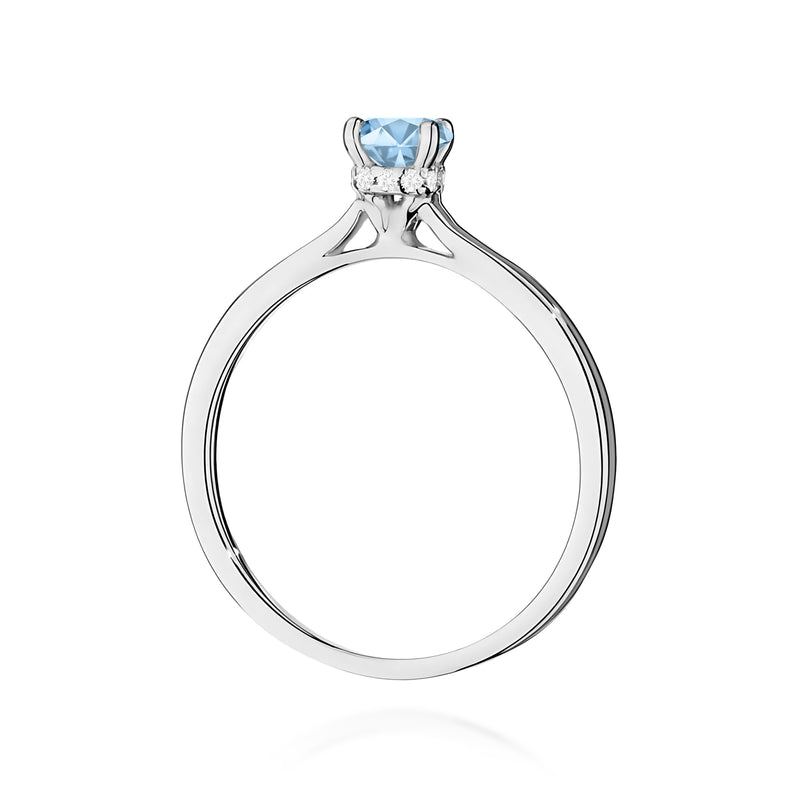 Inel Aur 9K cu Diamante Albastre de Laborator 0.56 ct, imaginea 7 din 8
