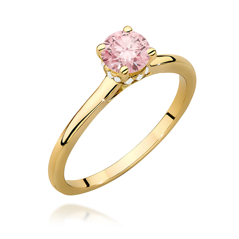 Inel Aur 9K cu Diamante Roz de Laborator 0.56 ct — Aur galben