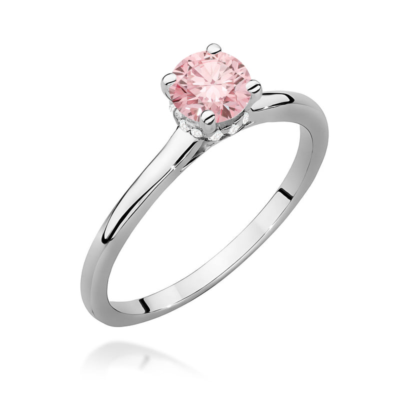 Inel Aur 9K cu Diamante Roz de Laborator 0.56 ct, imaginea 5 din 8
