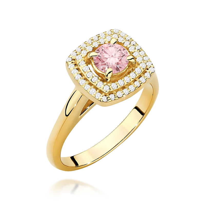 Inel Aur 9K cu Diamante Roz de Laborator 0.78 ct — Aur galben