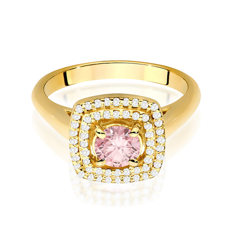 Inel Aur 9K cu Diamante Roz de Laborator 0.78 ct, imaginea 2 din 8