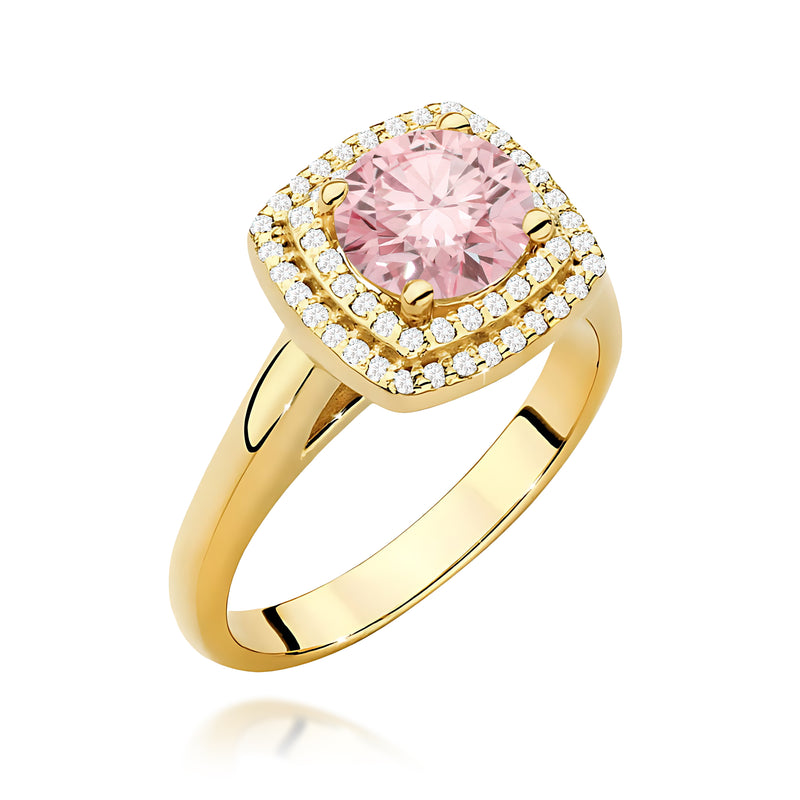 Inel Aur 9K cu Diamante Roz de Laborator 1.28 ct — Aur galben